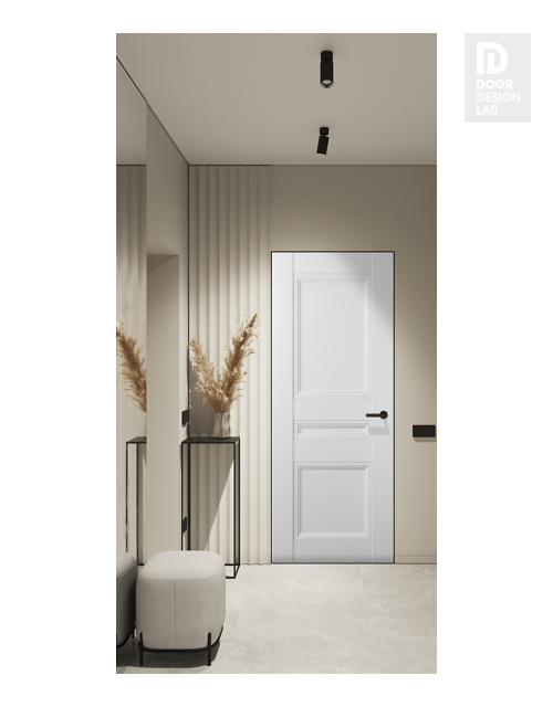 Oxford Duo 07 2R Snow White Modern Interior Frameless Door by Belldinni