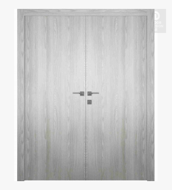 Optima Ribeira Ash Modern Interior Double Swing Doors by Belldinni