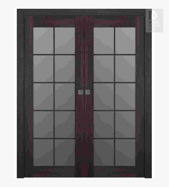 Avon 10 Lite Vetro Veralinga Oak Modern Interior Double Pocket Doors by Belldinni