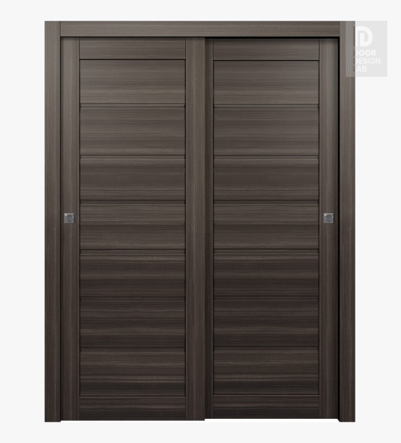 Alda Gray Oak Modern Interior Bypass Doors by Belldinni
