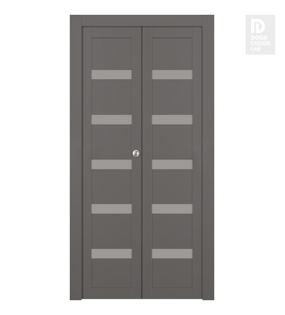Avon 07-04 Vetro Gray Matte Modern Interior Bifold Doors by Belldinni