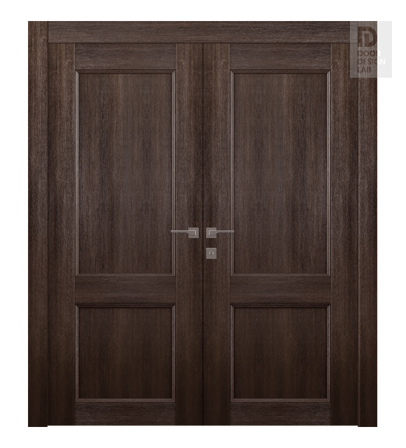 Oxford Uno 07 R Veralinga Oak Modern Interior Double Swing Doors by Belldinni