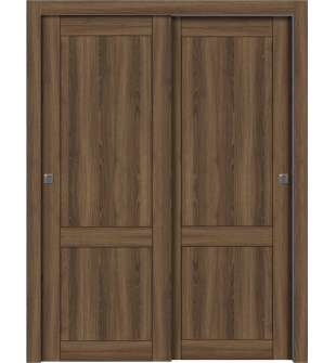 Shaker 2 Panel Pecan Nutwood Bypass doors