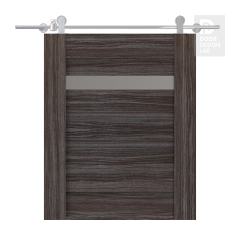 Imma Vetro Gray Oak Modern Interior Barn Door by Belldinni