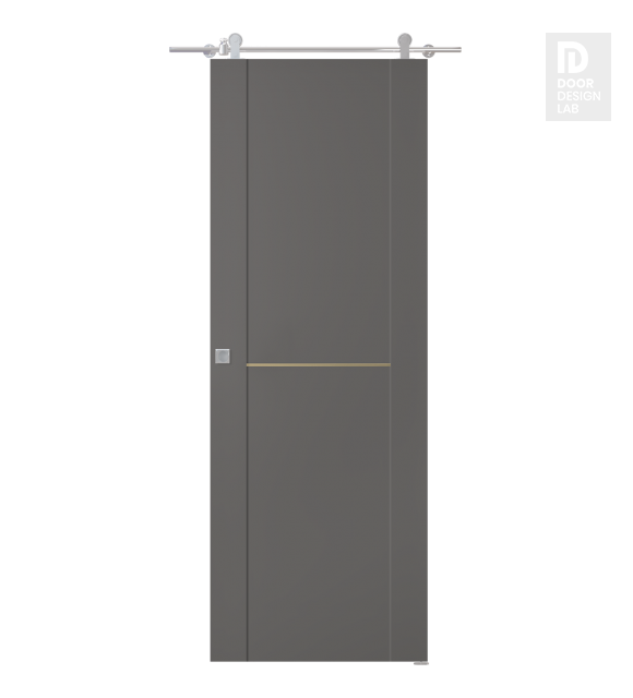 Avon 01 1H Gold Gray Matte Modern Interior Barn Door by Belldinni