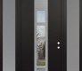 DIAMOND A9 60" X 96" BLACK/BLACK CLEAR GLASS PANEL STAINLESS STEEL RHI WITH 2 SIDELITES AND TRANSOM FROSTED GLASS