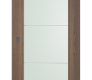 Avon 202 4H Vetro Pecan Nutwood Modern Interior Barn Door by Belldinni