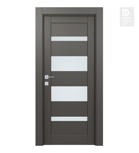 Avon 07-01 Vetro Gray Matte Modern Interior Door by Belldinni