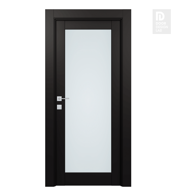Avon 207 Vetro Black Matte Modern Interior Door by Belldinni