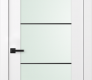 Smart Pro H3g 4H Black Strips Vetro Polar White Modern Interior Door by Belldinni