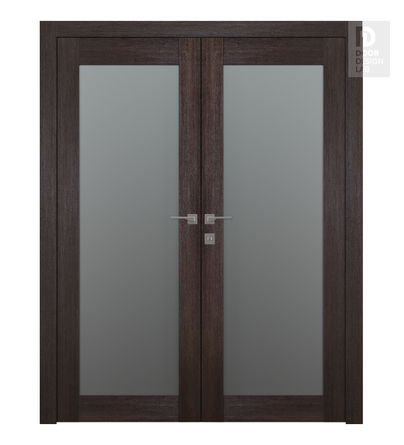 Avon 207 Vetro Veralinga Oak Modern Interior Double Swing Doors by Belldinni