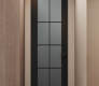 Avon 8 Lite Vetro Black Matte Modern Interior Frameless Door by Belldinni