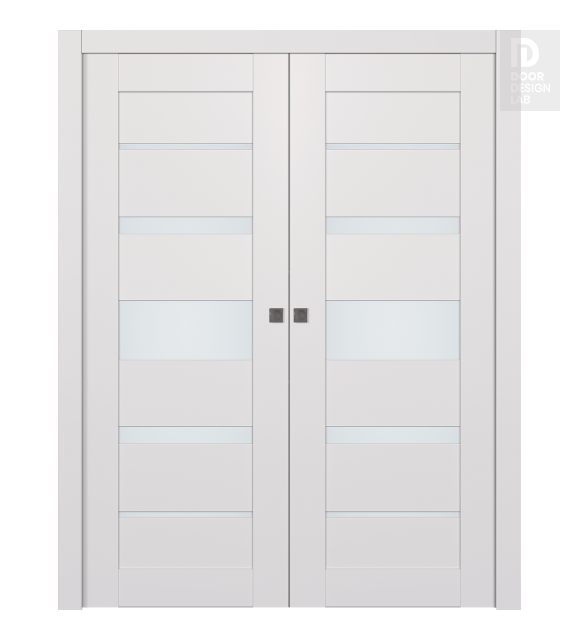 Avon 07-03 Vetro Snow White Modern Interior Double Pocket Doors by Belldinni