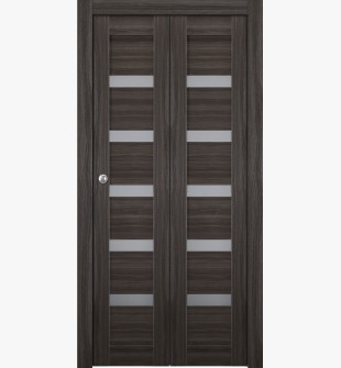 Leora Vetro Gray Oak Bi-folding doors