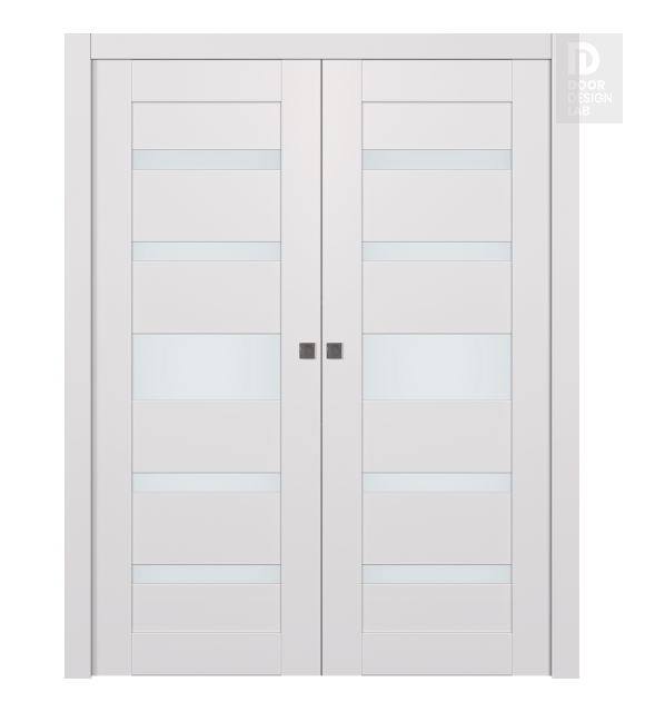 Avon 07-05 Vetro Snow White Modern Interior Double Pocket Doors by Belldinni