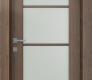 Avon 4 Lite Vetro Pecan Nutwood Modern Interior Door by Belldinni