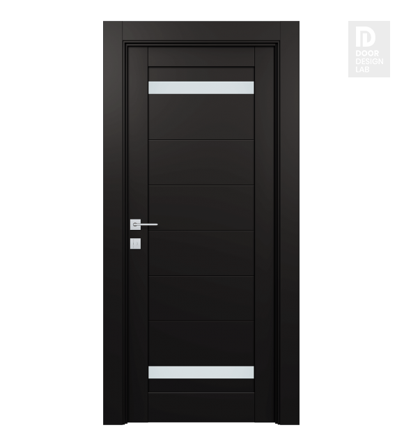 Perla Vetro Black Matte Modern Interior Door by Belldinni