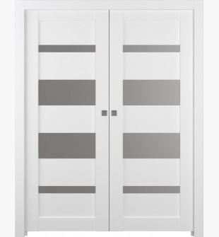Mirella Vetro Bianco Noble Double pocket doors