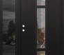 Modern Steel Front Door DIAMOND A9 52" X 80" BLACK/BLACK CLEAR GLASS PANEL BLACK RHI WITH SIDELITE MIRRORED GLASS