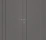 Shaker 1 Panel Gray Matte Modern Interior Double Swing Doors by Belldinni