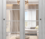 Avon 4 Lite Clear Vetro Ribeira Ash Modern Interior Bypass Doors by Belldinni
