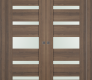 Avon 07-05 Vetro Pecan Nutwood Modern Interior Double Pocket Doors by Belldinni