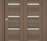 Avon 07-02 Vetro Pecan Nutwood Modern Interior Bifold Doors by Belldinni