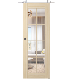 Avon 8 Lite Clear Vetro Loire Ash Barn doors