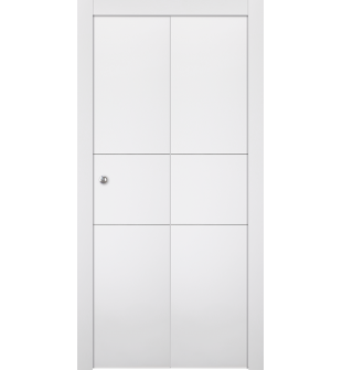 Optima 2H Snow White Bi-folding doors