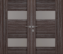 Vita Vetro Gray Oak Modern Interior Double Swing Doors by Belldinni