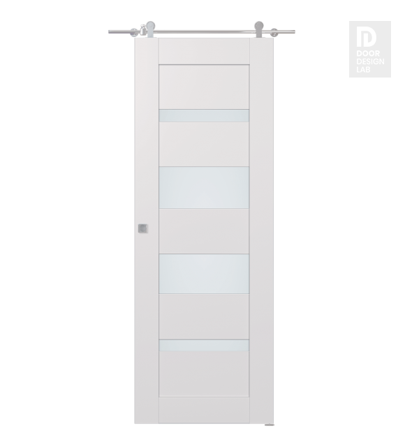 Avon 07-01 Vetro Snow White Modern Interior Barn Door by Belldinni