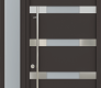 MODERN FRONT STEEL DOOR AURA BROWN/WHITE 49 1/4" X 95 11/16" RHI + SIDELITE LEFT/TRANSOM