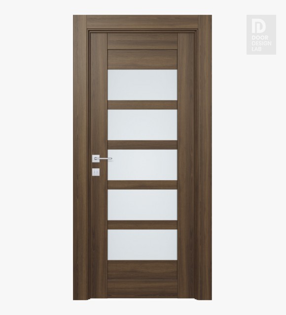 Avon 07-07 Vetro Pecan Nutwood Modern Interior Door by Belldinni