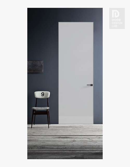 Space Reverse White Glass Modern Interior Door by Belldinni