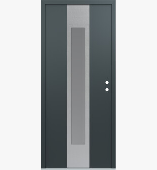 DIAMOND A1 36" X 80" ANTHRACITE/ANTHRACITE FROSTED GLASS PANEL STAINLESS STEEL LHI