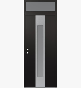 DIAMOND A1 36" X 96" BLACK/WHITE FROSTED GLASS PANEL STAINLESS STEEL RHI WITH TRANSOM FROSTED GLASS