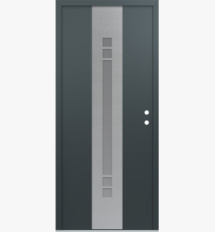 DIAMOND A4 36" X 80" ANTHRACITE/ANTHRACITE FROSTED GLASS PANEL STAINLESS STEEL LHI