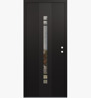 DIAMOND A4 36" X 80" BLACK/BLACK CLEAR GLASS PANEL BLACK LHI