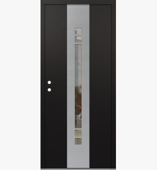 DIAMOND A4 36" X 80" BLACK/BLACK CLEAR GLASS PANEL STAINLESS STEEL RHI