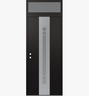 DIAMOND A4 36" X 96" BLACK/WHITE FROSTED GLASS PANEL STAINLESS STEEL RHI WITH TRANSOM FROSTED GLASS