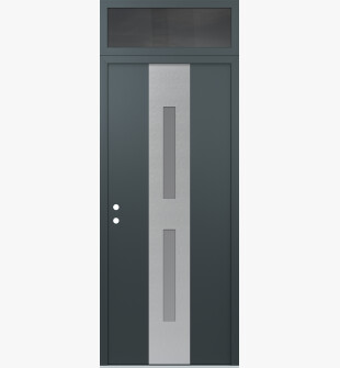 DIAMOND A6 36" X 96" ANTHRACITE/ANTHRACITE FROSTED GLASS PANEL STAINLESS STEEL RHI WITH TRANSOM MIRRORED GLASS