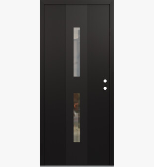 DIAMOND A6 36" X 80" BLACK/BLACK CLEAR GLASS PANEL BLACK LHI