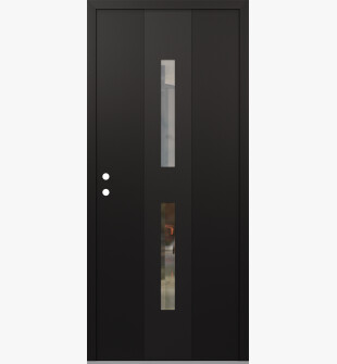 DIAMOND A6 36" X 80" BLACK/BLACK CLEAR GLASS PANEL BLACK RHI