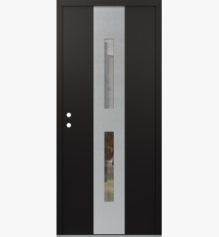 DIAMOND A6 36" X 80" BLACK/BLACK CLEAR GLASS PANEL STAINLESS STEEL RHI