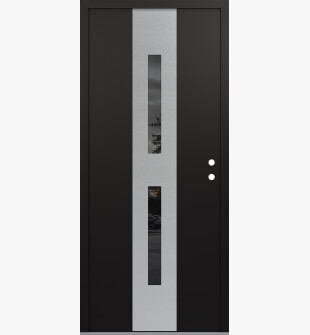 DIAMOND A6 36" X 80" BLACK/BLACK MIRRORED GLASS PANEL STAINLESS STEEL LHI