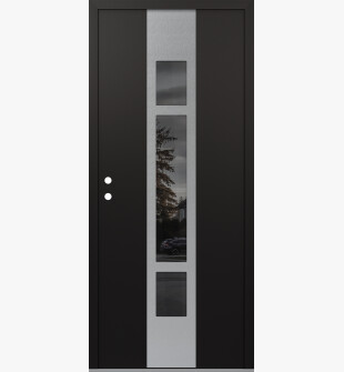 DIAMOND A9 36" X 80" BLACK/BLACK MIRRORED GLASS PANEL STAINLESS STEEL RHI