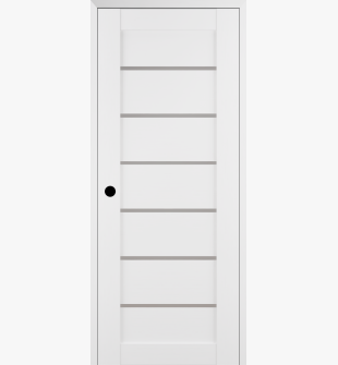 RTA RIGHT HAND PREHUNG CONCEALED DOOR SLAB ALBA BIANCO NOBLE 18" X 80" X 1 9/16"