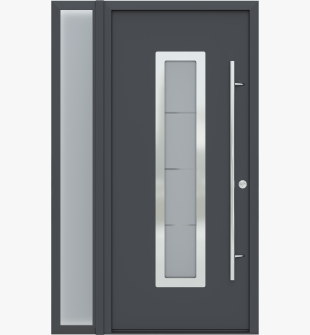 MODERN FRONT STEEL DOOR ARGOS ANTRACIT/WHITE 49 1/4" X 81 11/16" LHI + SIDELITE LEFT