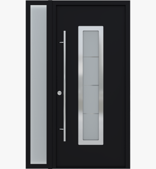 MODERN FRONT STEEL DOOR ARGOS BLACK/WHITE 49 1/4" X 81 11/16" RHI + SIDELITE LEFT