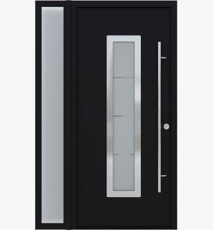 MODERN FRONT STEEL DOOR ARGOS BLACK/WHITE 49 1/4" X 81 11/16" LHI + SIDELITE LEFT
